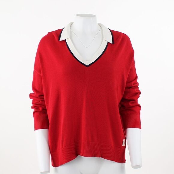 Tommy Hilfiger Johnny-Collar Sweater Scarlet L - Picture 2 of 5